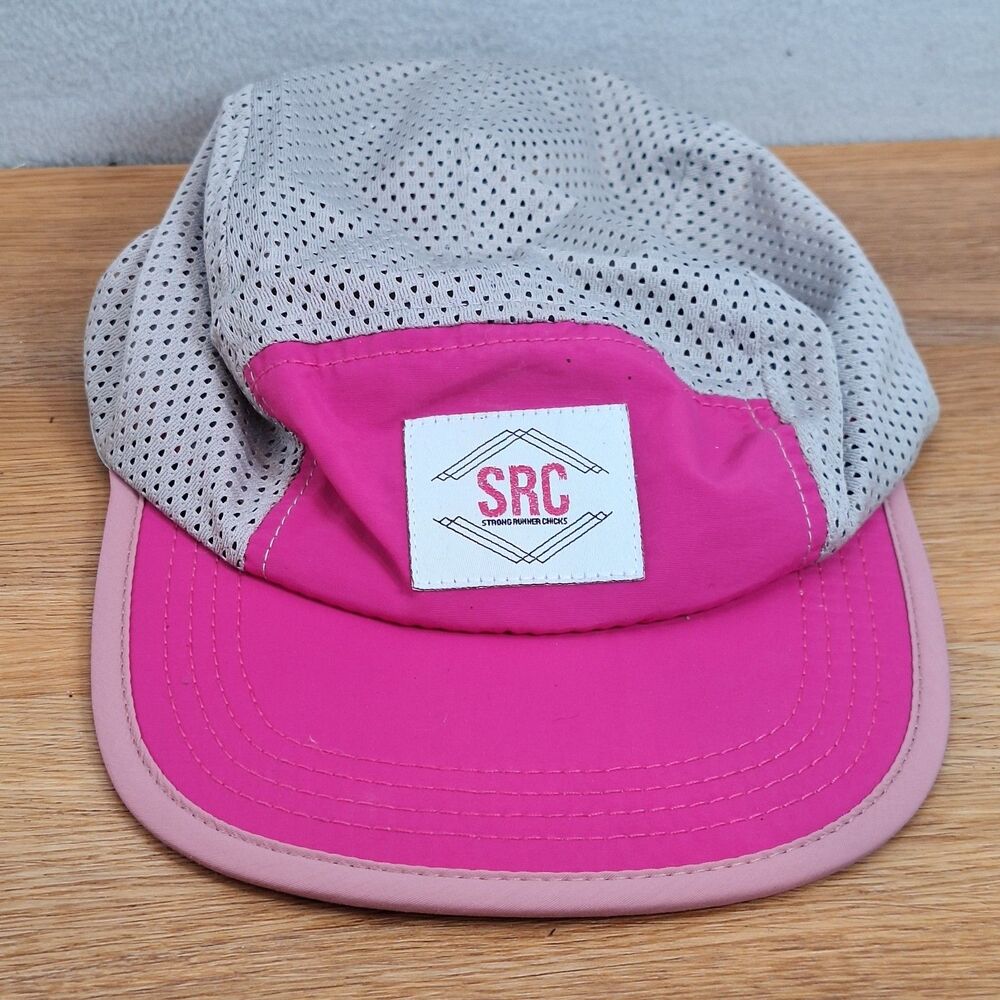 Territory Run Co. 5 Panel Hat Pink Mesh Back Moisture Wicking Adjustable Unisex